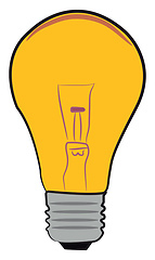 Image showing A light bulb with wire filament vector or color illustration