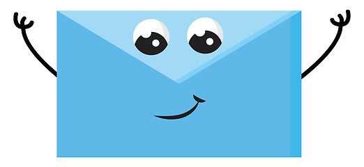 Image showing Happy blue envelope vector illustration on white background 