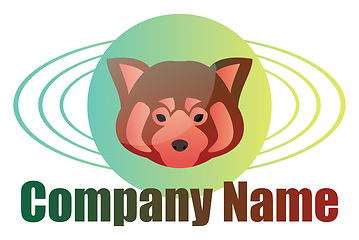 Image showing Red panda minimalistic vector logo design on a whitge background