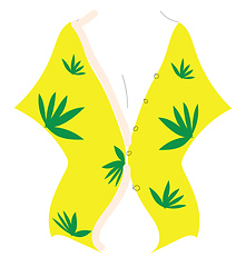 Image showing Yellow bathrobe with weed print illustration basic RGB vector on