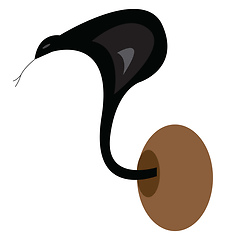 Image showing A black snake vector or color illustration