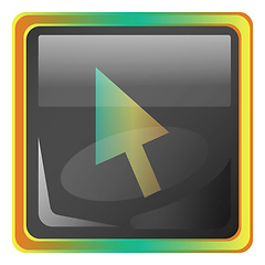 Image showing Cursor grey square vector icon illustration with yellow and gree