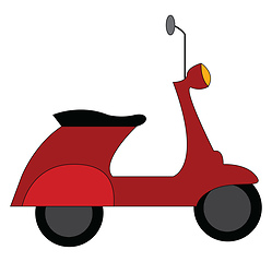 Image showing Red vespa scooter vector illustration on white background