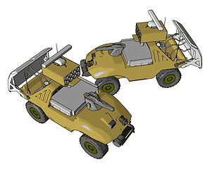 Image showing 3D vector illustration on white background of military missile l