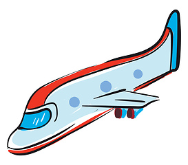 Image showing Red plane illustration vector on white background 