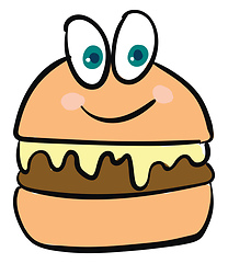Image showing Happy burger, vector or color illustration.