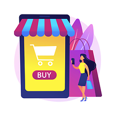 Image showing Online shopping vector concept metaphor