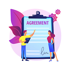 Image showing Agreement signing vector concept metaphor