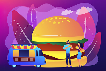 Image showing Street food concept vector illustration.