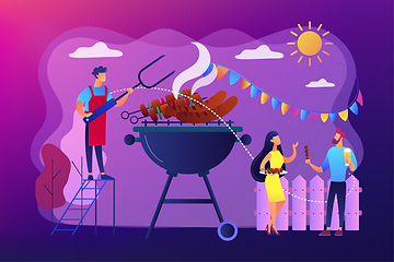 Image showing Backyard party concept vector illustration.