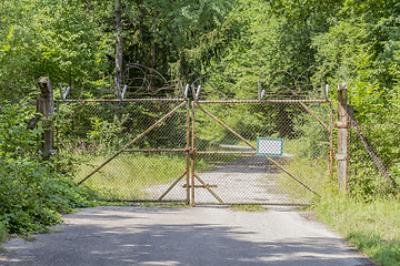 Image showing road and gate