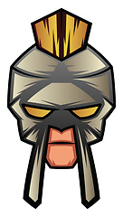 Image showing Gaming mask of a warrior illustration vector on white background