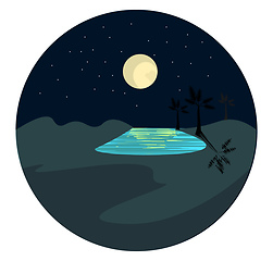 Image showing Portrait of an oasis at night over dark background vector or col