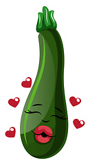 Image showing Cartoon courgettes in love illustration vector on white backgrou