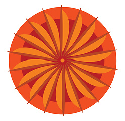 Image showing Orange mandala for spiritual practice vector or color illustrati
