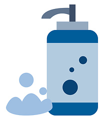 Image showing A blue-colored dispenser pump bottle vector or color illustratio