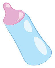 Image showing Blue baby feeding bottle vector or color illustration