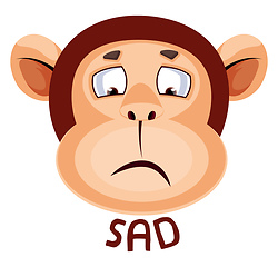 Image showing Monkey is sad, illustration, vector on white background.