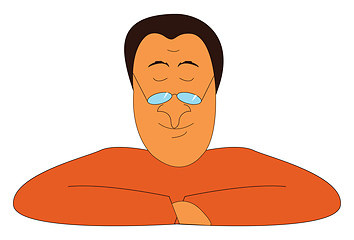 Image showing A crazy-looking man in orange-colored shirt vector or color illu