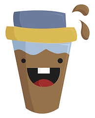 Image showing A disposable coffee cup vector or color illustration