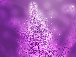 Image showing Sparkly christmas tree illustration