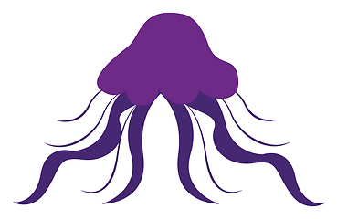 Image showing Clipart of a violet-colored jellyfish vector or color illustrati