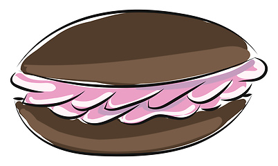 Image showing Image of sandwich biscuit, vector or color illustration.