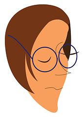 Image showing Girl with blue eyeglasses vector or color illustration