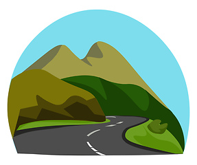 Image showing Portrait of a mountainous road vector or color illustration