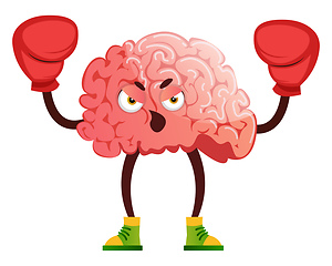 Image showing Brain is boxing, illustration, vector on white background.