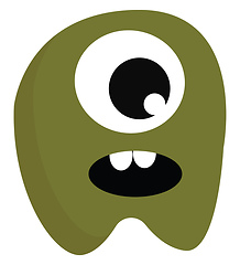 Image showing A green monster with one eye vector or color illustration