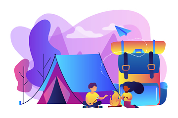 Image showing Summer camp concept vector illustration.