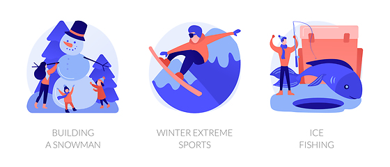 Image showing Winter activities vector concept metaphors.