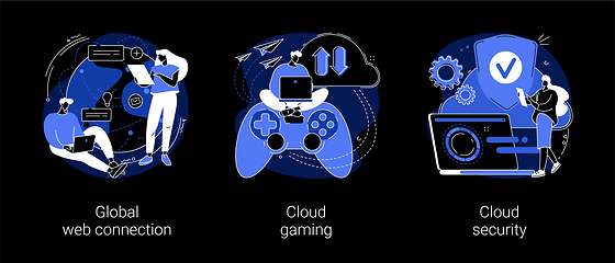 Image showing Global web connection abstract concept vector illustrations.