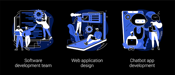 Image showing Professional programming abstract concept vector illustrations.