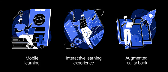 Image showing Interactive learning abstract concept vector illustrations.