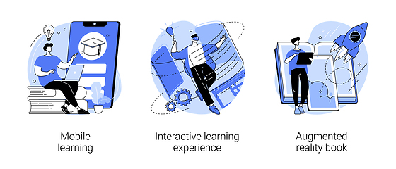 Image showing Interactive learning abstract concept vector illustrations.