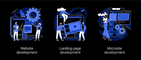 Image showing Webpage programming abstract concept vector illustrations.