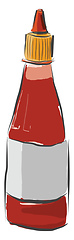 Image showing Cartoon chilli sauce/Hot sauce/Ketchup vector or color illustrat