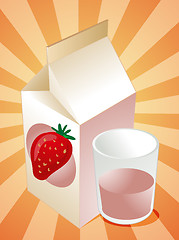 Image showing Strawberry milk