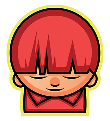 Image showing Red Headed boy illustration vector on white background 