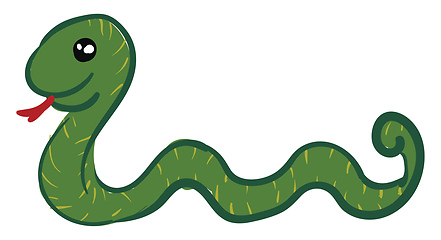 Image showing Green slithering snake vector or color illustration