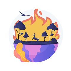 Image showing Wildfires abstract concept vector illustration.