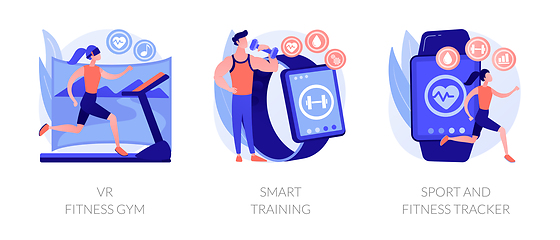 Image showing Smart personal training technologies abstract concept vector illustrations.