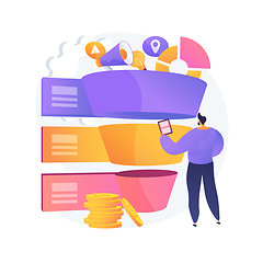 Image showing Sales pipeline management abstract concept vector illustration.