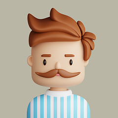 Image showing 3D cartoon avatar of smiling caucasian man