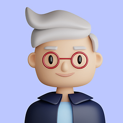 Image showing 3D cartoon avatar of smiling mature man