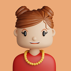 Image showing 3D cartoon avatar of smiling caucasian woman