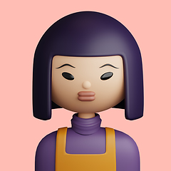 Image showing 3D cartoon avatar of young asian woman.