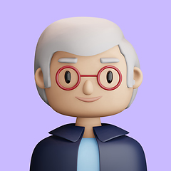 Image showing 3D cartoon avatar of smiling mature man